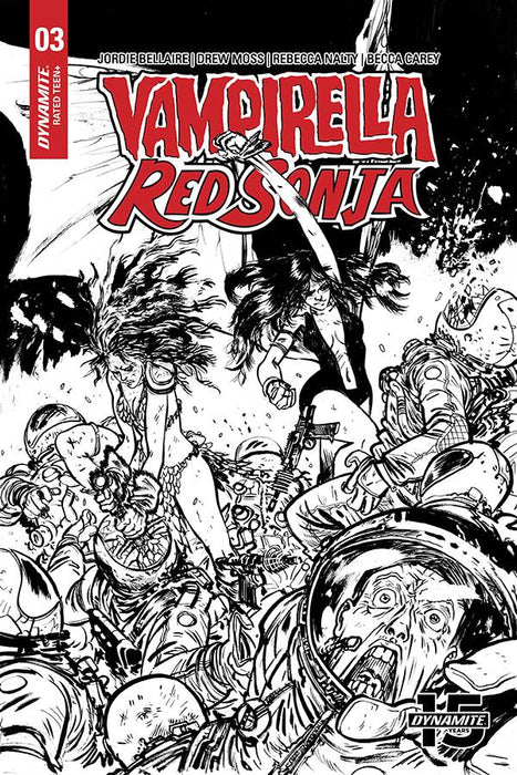 Red Sonja Vampirella (2019) #3 (1:50 JOHNSON B&W INCV)