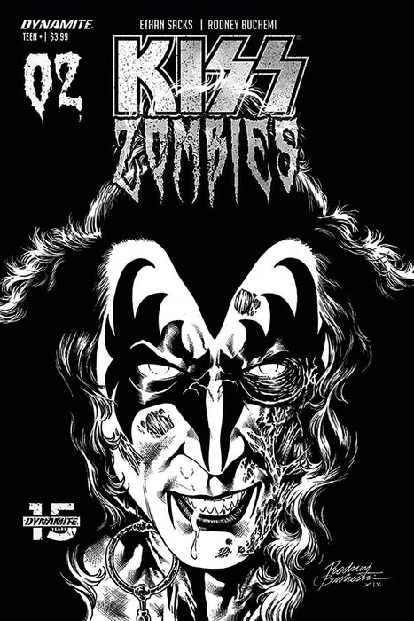 KISS Zombies (2019) #2 (1:30 BUCHEMI B&W INCV)