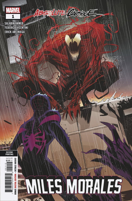 Absolute Carnage Miles Morales (2019) #1 (2nd Print Vicentini Variant)
