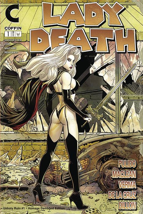 Lady Death Unholy Ruin (2018) #1 DAMAGED HOMAGE EDITION