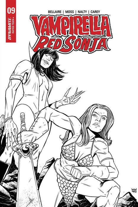Red Sonja Vampirella (2019) #9 10 COPY MOSS B&W INCV