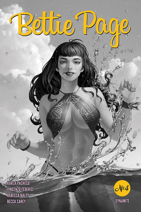 BETTIE PAGE #4 25 COPY YOON B&W INCV