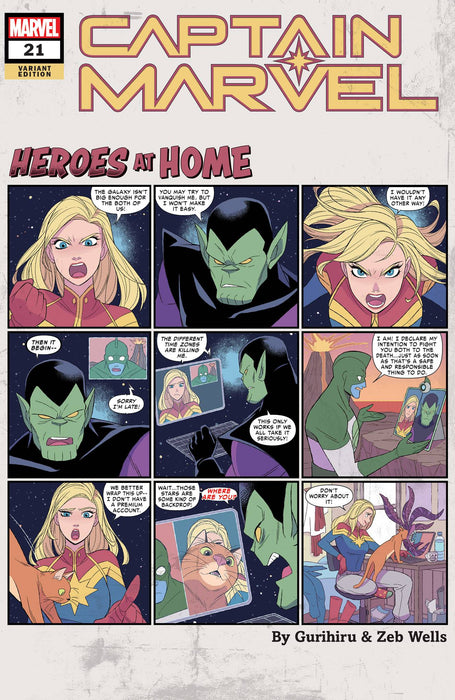 CAPTAIN MARVEL (2019) #21 GURIHIRU HEROES AT HOME VAR