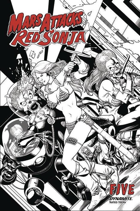MARS ATTACKS RED SONJA #5 10 COPY KITSON B&W INCV
