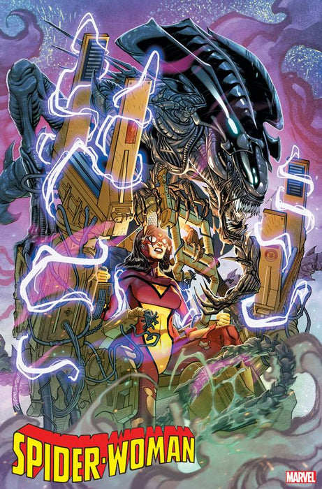 SPIDER-WOMAN #8 GARRON MARVEL VS ALIEN VAR KIB