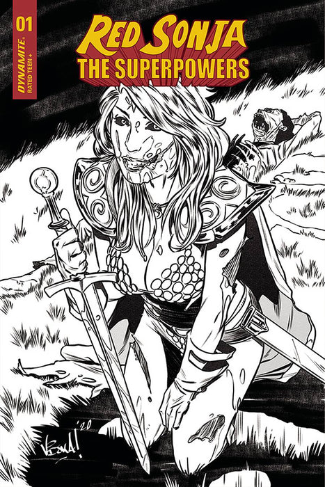 RED SONJA THE SUPERPOWERS #1 15 COPY FEDERICI ZOMBIE B&W INC