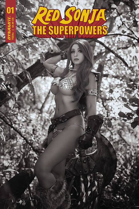 RED SONJA THE SUPERPOWERS #1 25 COPY COSPLAY B&W INCV