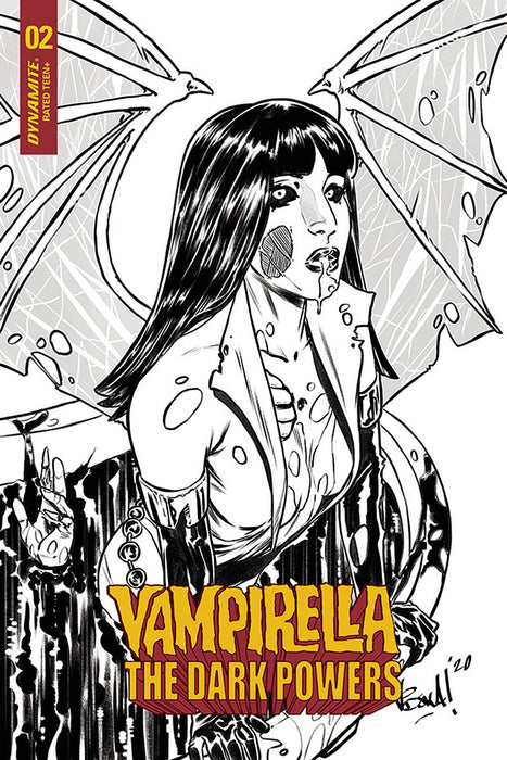 VAMPIRELLA DARK POWERS #2 15 COPY FEDERICI ZOMBIE B&W INCV