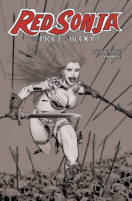 RED SONJA PRICE OF BLOOD #3 10 COPY GOLDEN B&W INCV