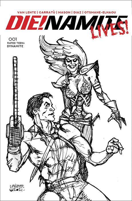 DIE!NAMITE LIVES #1 20 COPY LINSNER PENCIL ART INCV