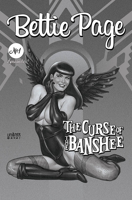 BETTIE PAGE & CURSE OF THE BANSHEE #1 50 COPY LINSNER B&W IN