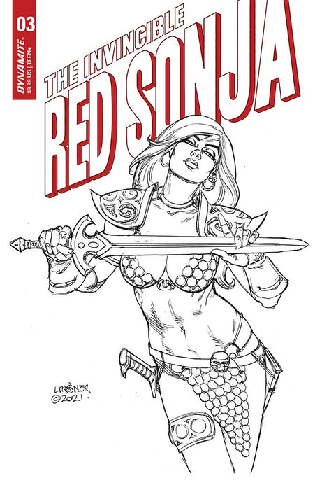 INVINCIBLE RED SONJA #3 CVR I 25 COPY INCV LINSNER LINE ART