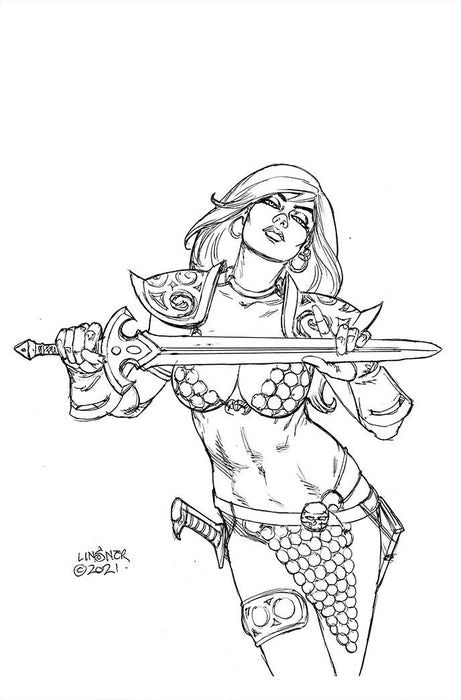 INVINCIBLE RED SONJA #3 CVR L 50 COPY INCV LINSNER LINE ART