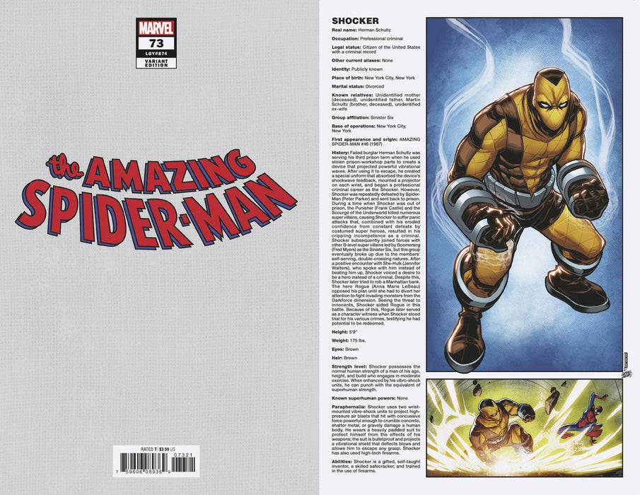 AMAZING SPIDER-MAN #73 BALDEON HANDBOOK VAR SINW