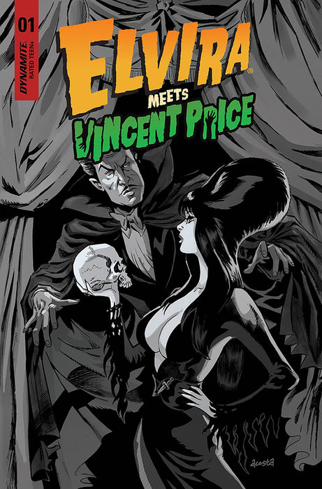 ELVIRA MEETS VINCENT PRICE #1 CVR J 40 COPY INCV ROYLE B&W