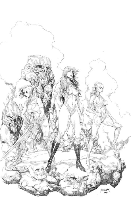 SACRED SIX #10 25 COPY BERMUDEZ B&W VIRGIN FOC INCV