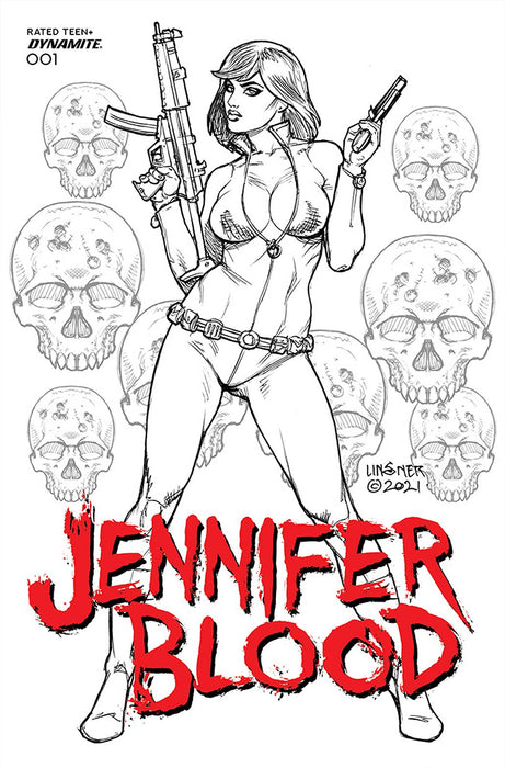 JENNIFER BLOOD #1 CVR J 25 COPY INCV LINSNER B&W (MR)