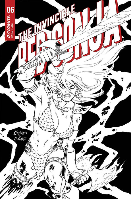 INVINCIBLE RED SONJA #6 CVR G 15 COPY INCV CONNER B&W