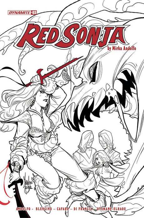 RED SONJA (2021) #3 CVR F 10 COPY INCV ANDOLFO B&W