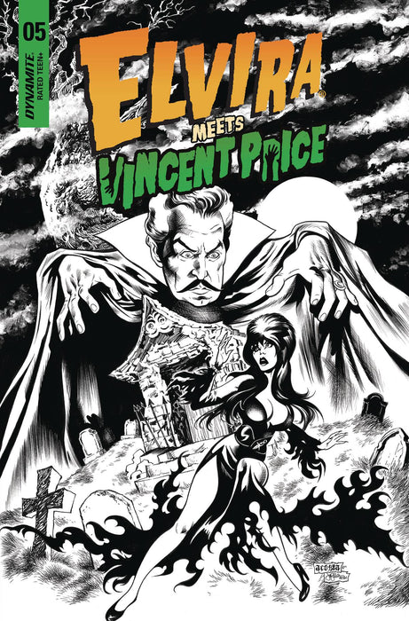 ELVIRA MEETS VINCENT PRICE #5 CVR F 15 COPY INCV SAMU B&W LI