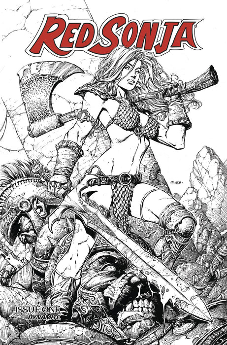 RED SONJA PRICE OF BLOOD #1 FINCH LINE ART CROWDFUNDER CVR