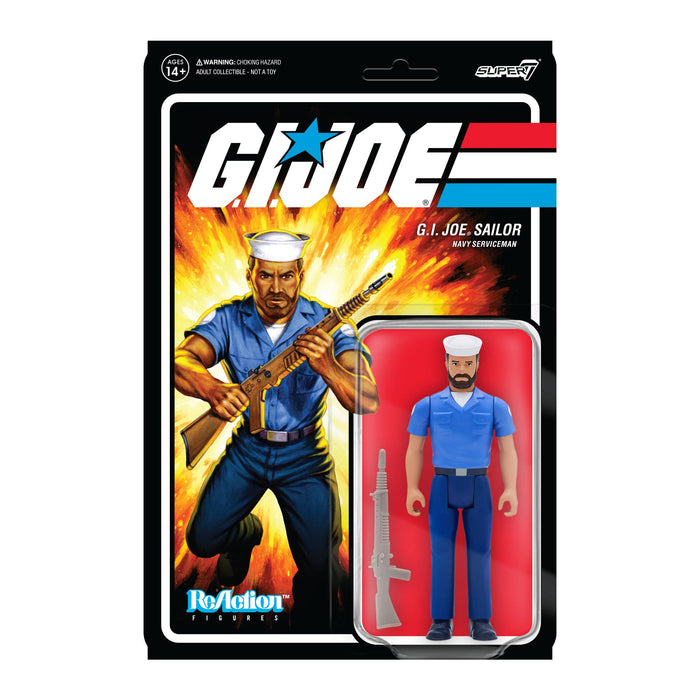 G.I. JOE WAVE 2 BLUESHIRT BEARD LIGHT BROWN REACTION FIG