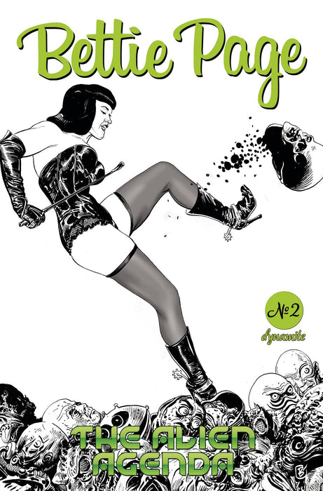BETTIE PAGE ALIEN AGENDA #2 CVR F 10 COPY INCV BROXTON B&W
