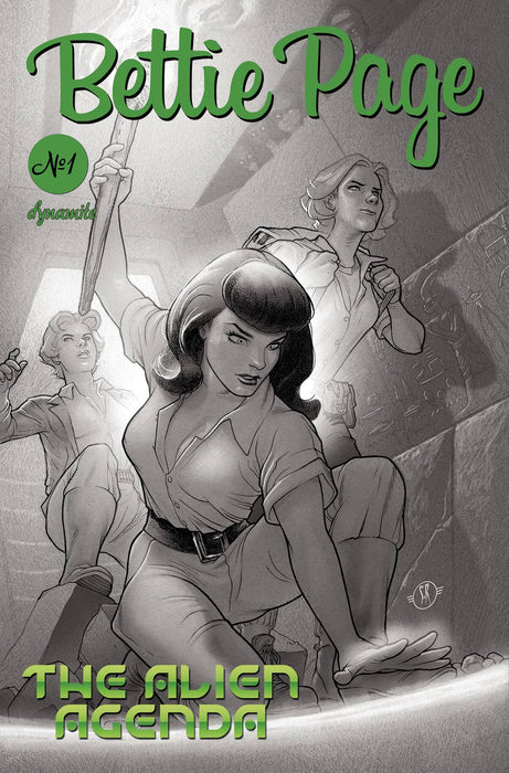 BETTIE PAGE ALIEN AGENDA #2 CVR G 20 COPY INCV ROUX B&W