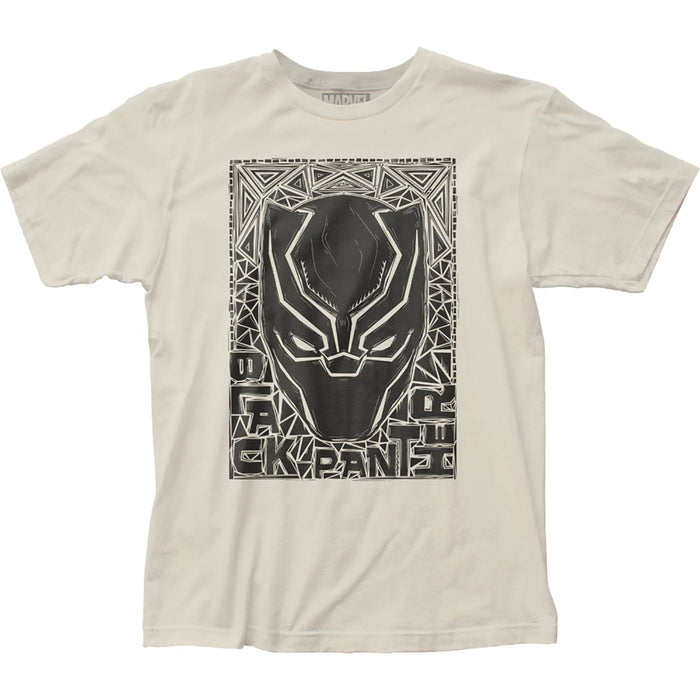 MARVEL BLACK PANTHER FACE WOODCUT T/S XXL