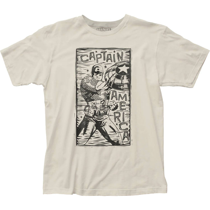 MARVEL CAPTAIN AMERICA WOODCUT T/S XXL
