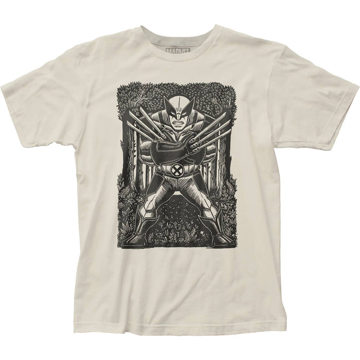 MARVEL WOLVERINE WOODCUT T/S LG