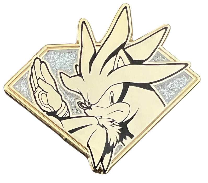 SONIC THE HEDGEHOG SILVER EMERALD SERIES PIN