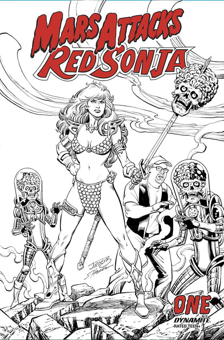 MARS ATTACKS RED SONJA JURGENS SP LINE ART CVR