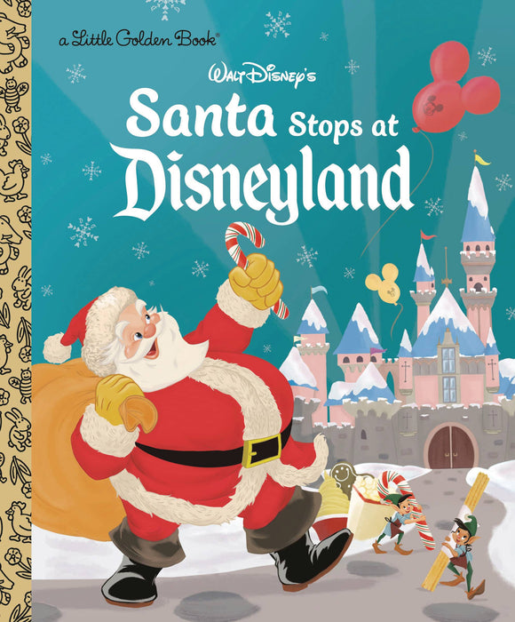 SANTA STOPS AT DISNEYLAND LITTLE GOLDEN BOOK