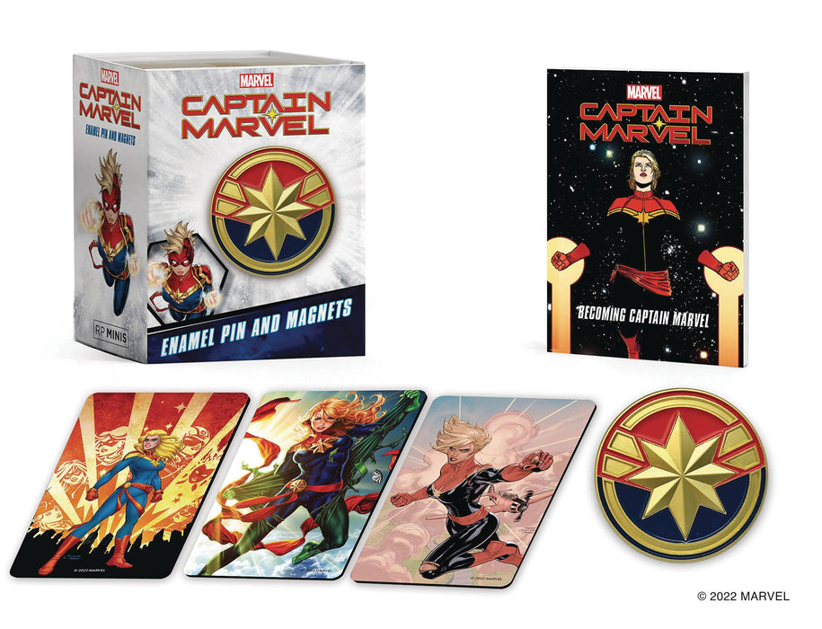 MARVEL CAPTAIN MARVEL ENAMEL PIN & MAGNETS