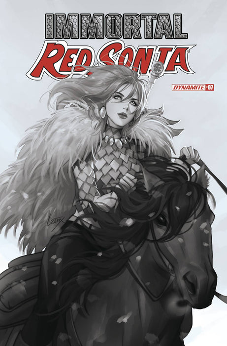 IMMORTAL RED SONJA #7 CVR F 10 COPY INCV LEIRIX B&W