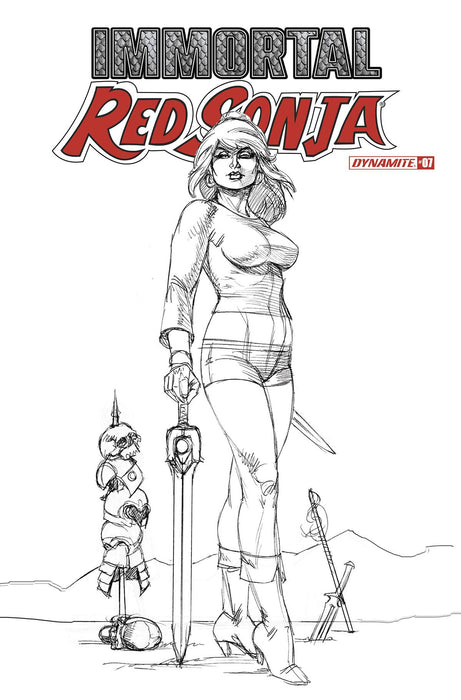 IMMORTAL RED SONJA #7 CVR G 15 COPY INCV LINSNER B&W