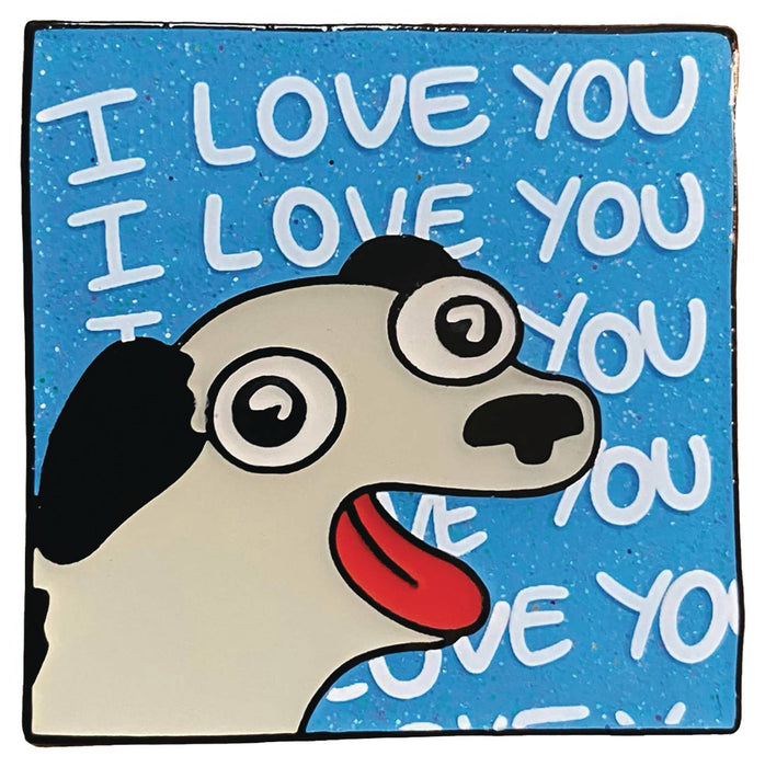 SARAHS SCRIBBLES I LOVE YOU DOG PIN