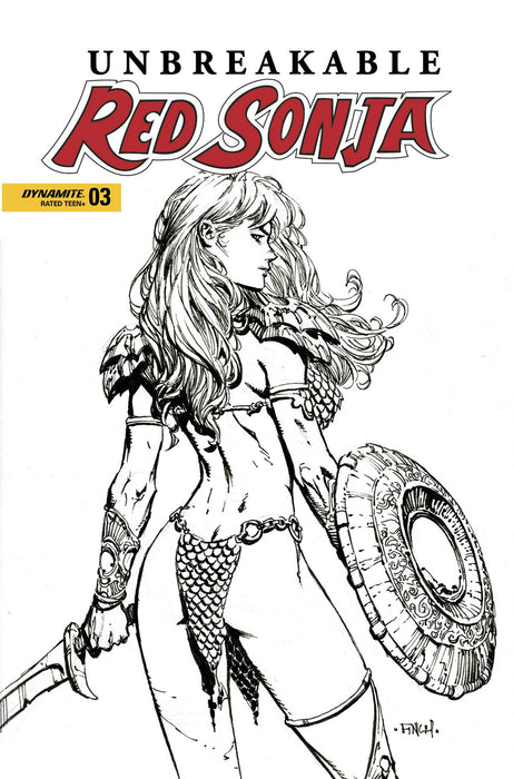 UNBREAKABLE RED SONJA #3 CVR D FINCH B&W