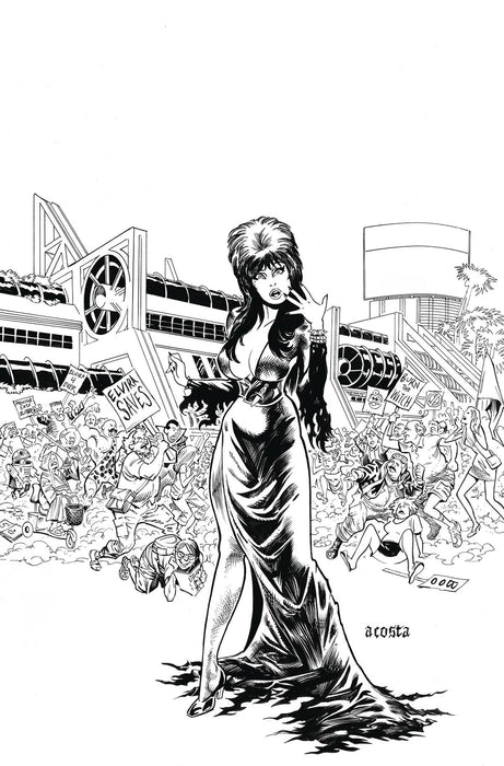 ELVIRA WRATH OF CON ACOSTA LINE ART VIRGIN CVR