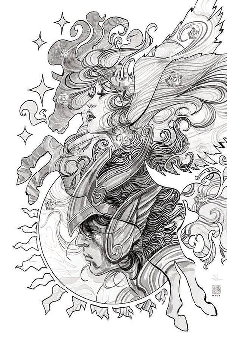 SAINT SEIYA KNIGHTS OF ZODIAC TIME ODYSSEY #1 CVR J 50 COPY DAVID MACK B&W INCV