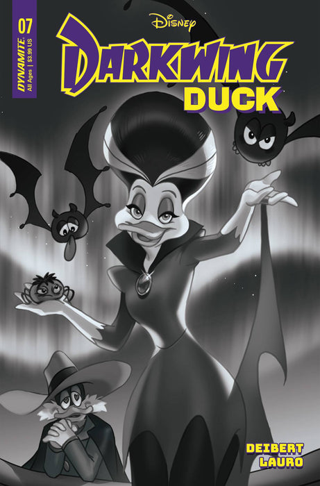 DARKWING DUCK #7 CVR G 10 COPY INCV LEIRIX B&W