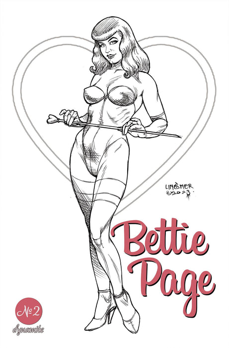 BETTIE PAGE #2 CVR F 10 COPY INCV LINSNER LINE ART