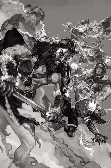 MIGHTY BARBARIANS #5 CVR I 50 COPY YUNE B&W INCV