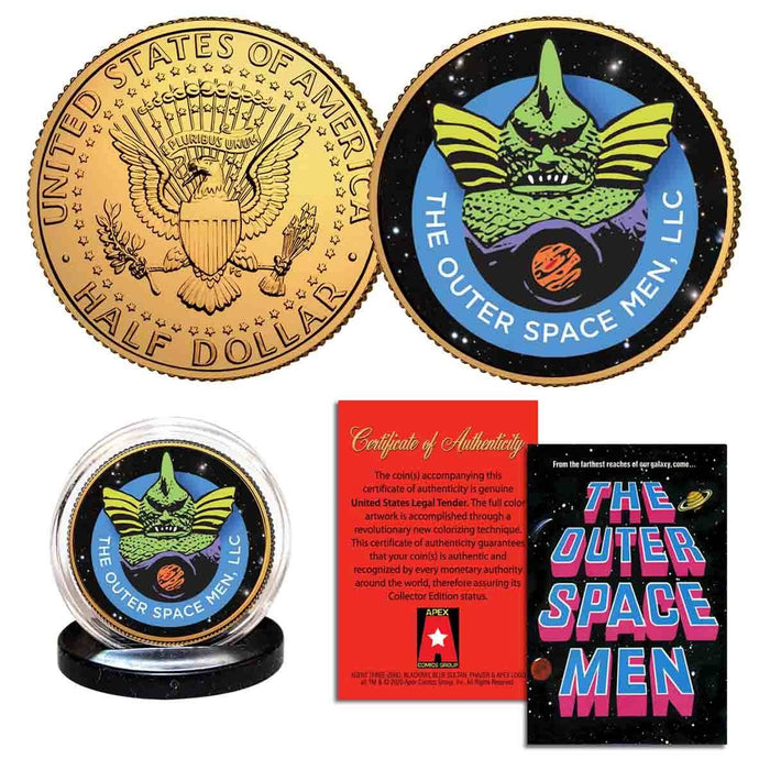 THE OUTER SPACE MEN 24KT GOLD PLATED COIN