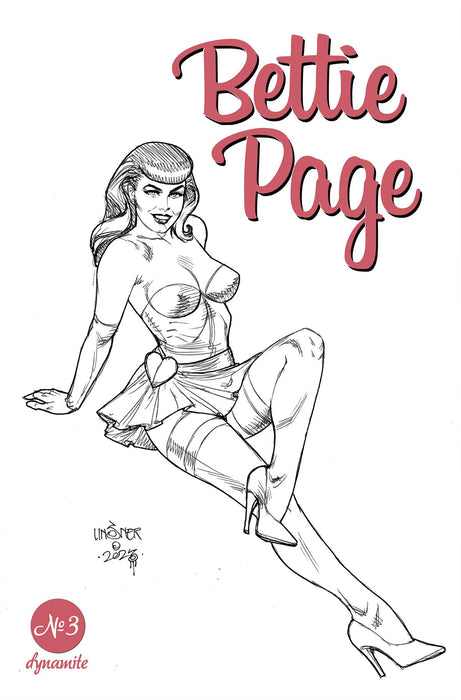 BETTIE PAGE #3 CVR F 10 COPY INCV LINSNER LINE ART