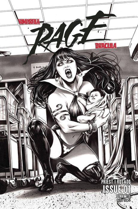 VAMPIRELLA DRACULA RAGE #1 CVR I 10 COPY INCV KROME B&W