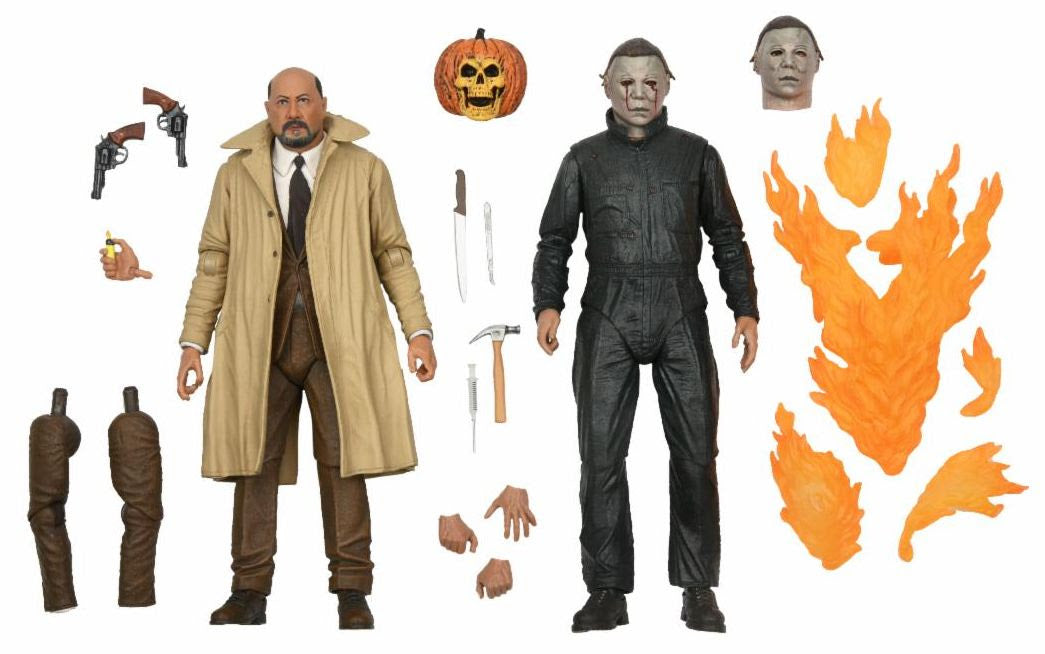 Halloween 2 - 7" Scale Action Figure - Ultimate Michael Myers & Dr Loomis 2-pack